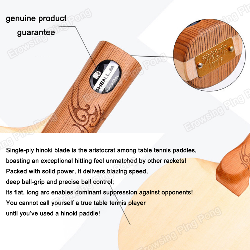 1-Ply Hinoki Table Tennis Blad - Table Tennis Racket recension och pris